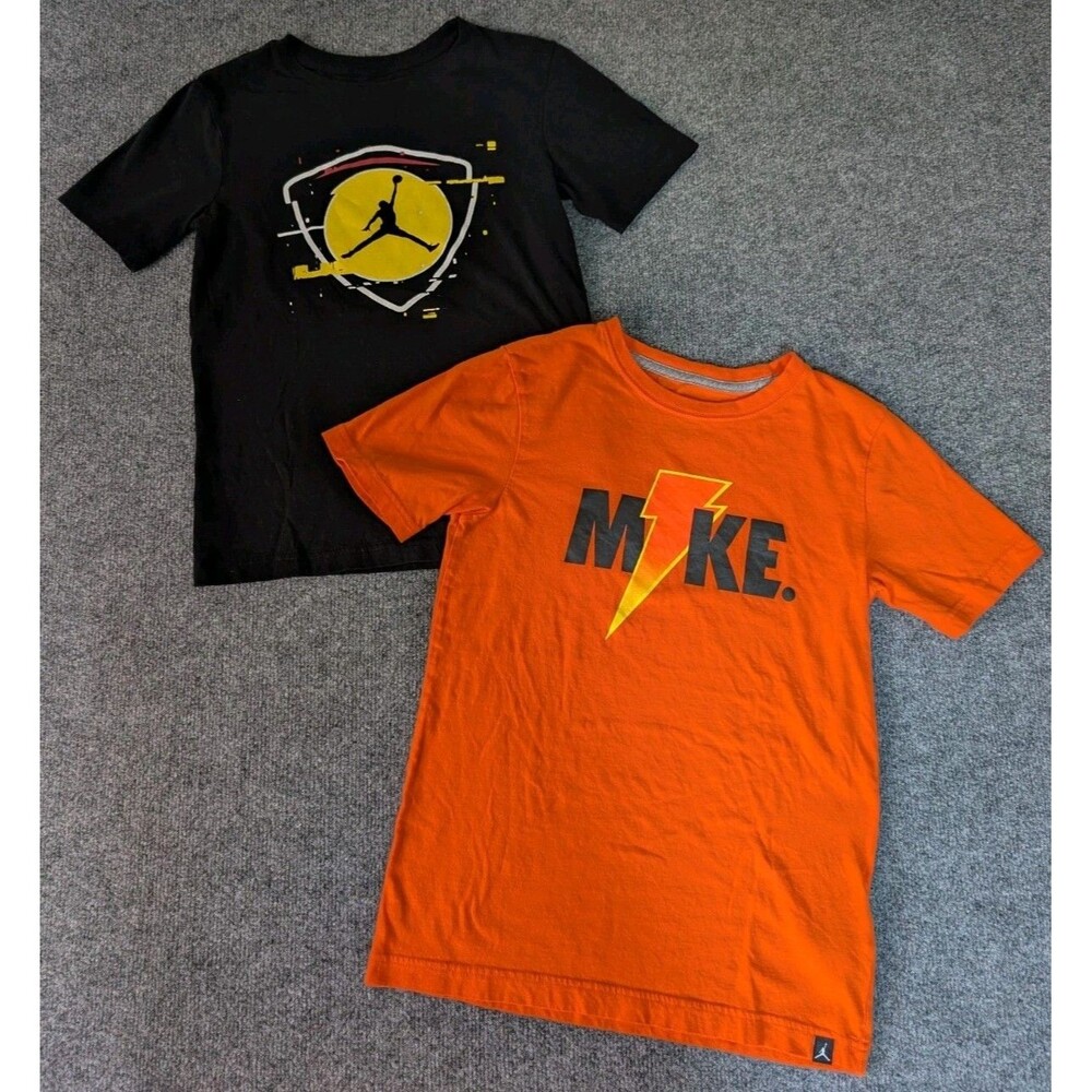 Lot of Jordan Shirts XIV Last Shot & Gatorade Like Mike Boys Sz M Black Orange